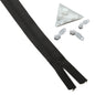 Black Nylon Sewing Zippers (2 Meters) Size 1.38 Inch No:5 / 35 MM and 10 Pieces White Zip Pulls Runners Fasteners For Bags And Accessories [ac-sewsupp-00004-combo4]