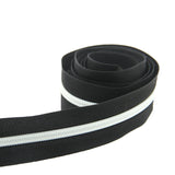 Black With White Nylon Sewing Zippers 2 Meters of Size 1.38 Inch No:5 / 35 MM and 10 Pieces White Zip Pulls Runners Fasteners For Bags And Accessories [ac-sewsupp-00004-combo14]