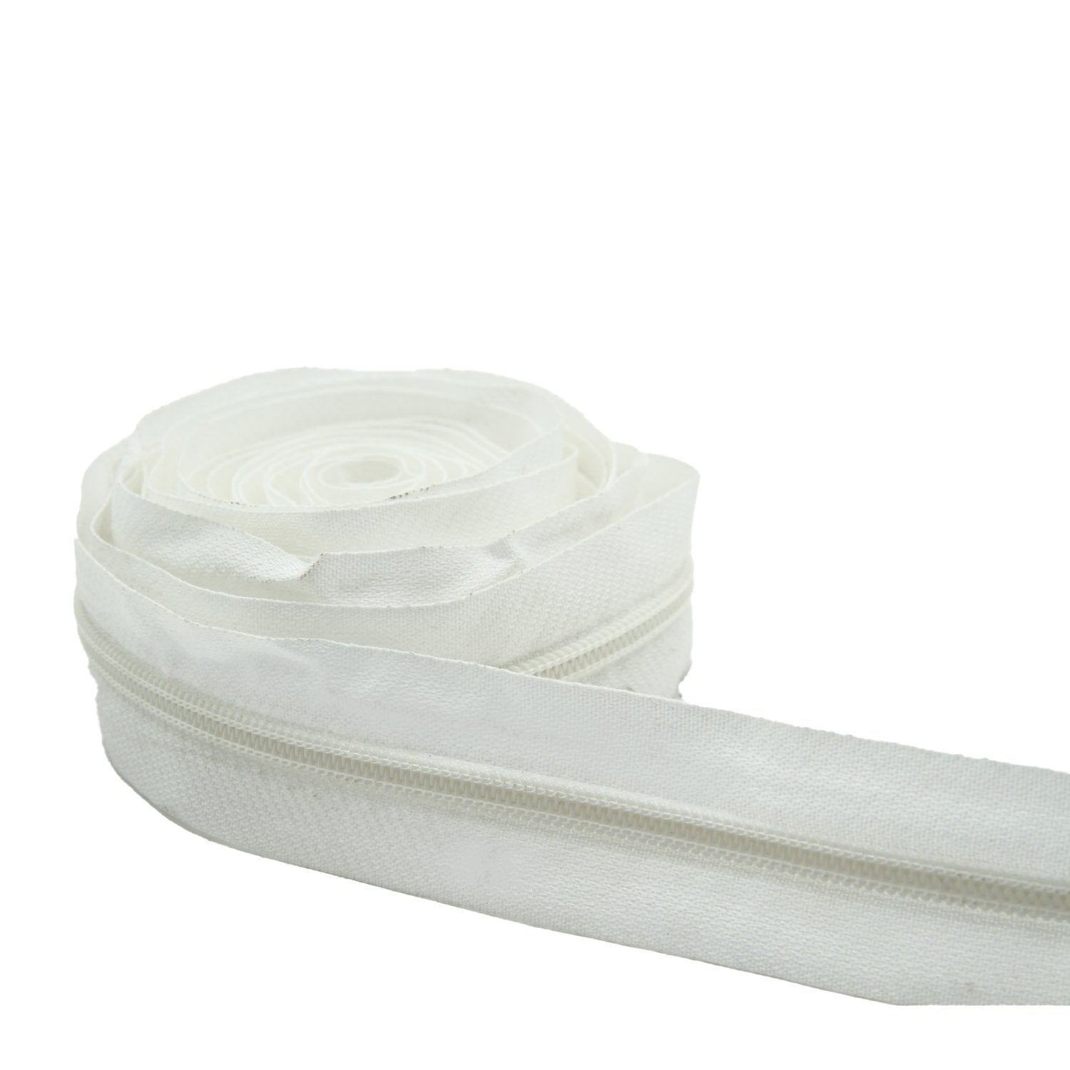 White Nylon Sewing Zippers (2 Meters) Size 1.38 Inch / 35 MM With 10 Pieces Steel Zip Pulls Runners Fasteners For Bags And Accessories [ac-sewsupp-00004-combo10]