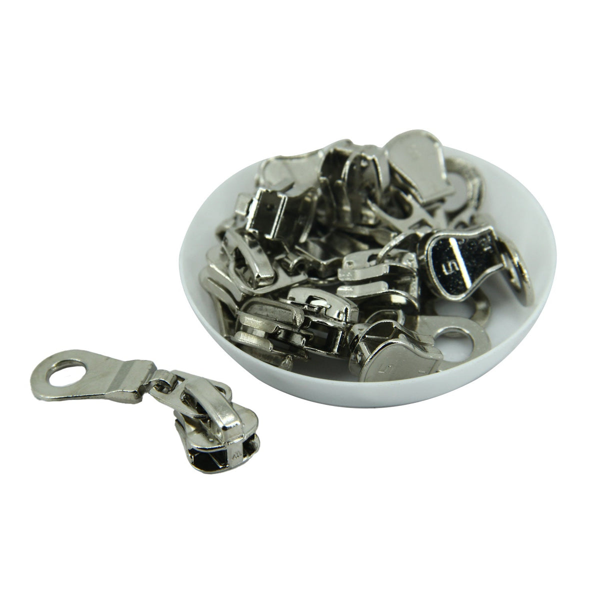 Size 5 Steel Zip Slide Raincoat Runners (10 Pieces) Zipper Fasteners Pullers For Accessories Utilities [ac-sewsupp-00004-m12]