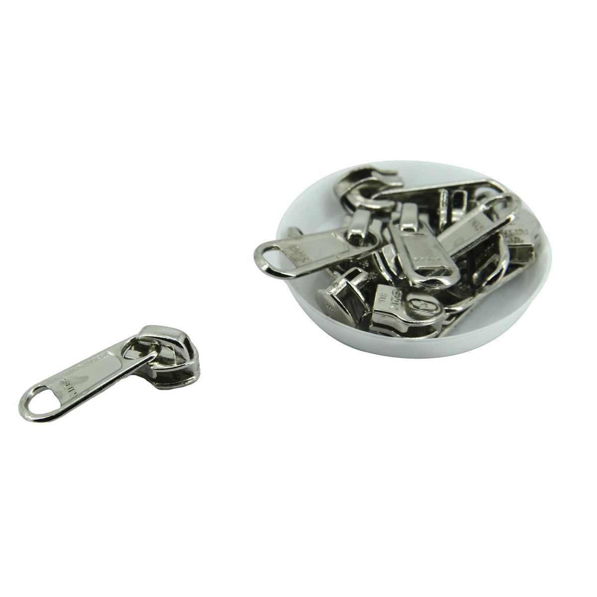 Size 8 Steel Zip Slide Runners (10 Pieces) Zipper Fasteners Pullers For Bags Accessories Utilities [ac-sewsupp-00004-m20]