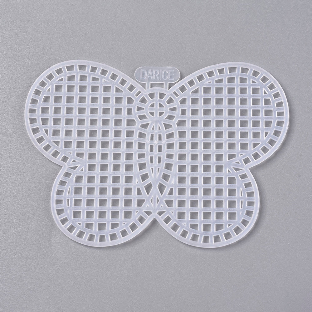 Embroidery Canvas Mesh Plastic Sheets 2x3 Inch (1 Piece) Butterfly White For Cross Stitching DIY Sewing Knitting Crochet Crafts [ac-sewsupp-00006-m17]