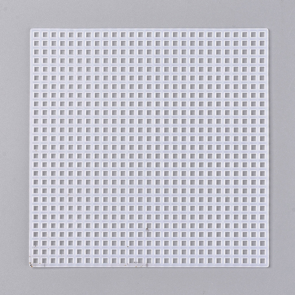 Embroidery Canvas Mesh Plastic Sheets 4.5x4.5 Inch (1 Piece) Square White For Cross Stitching DIY Sewing Knitting Crochet Crafts [ac-sewsupp-00006-m19]