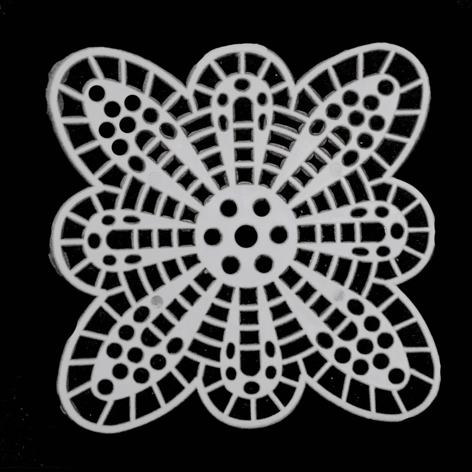 Embroidery Canvas Mesh Plastic Sheets 3.25x3.25 Inch (1 Piece) Hole 4x4mm Flower White For Cross Stitching DIY Knitting Crochet Crafts [ac-sewsupp-00006-m6]