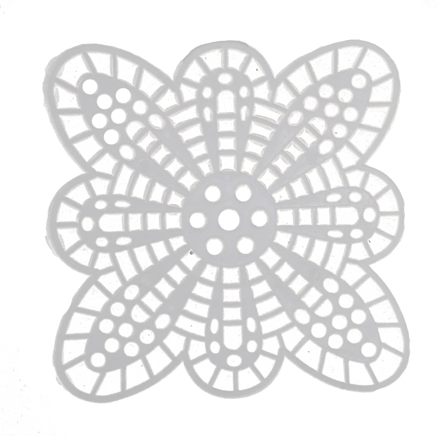 Embroidery Canvas Mesh Plastic Sheets 3.25x3.25 Inch (1 Piece) Hole 4x4mm Flower White For Cross Stitching DIY Knitting Crochet Crafts [ac-sewsupp-00006-m6]