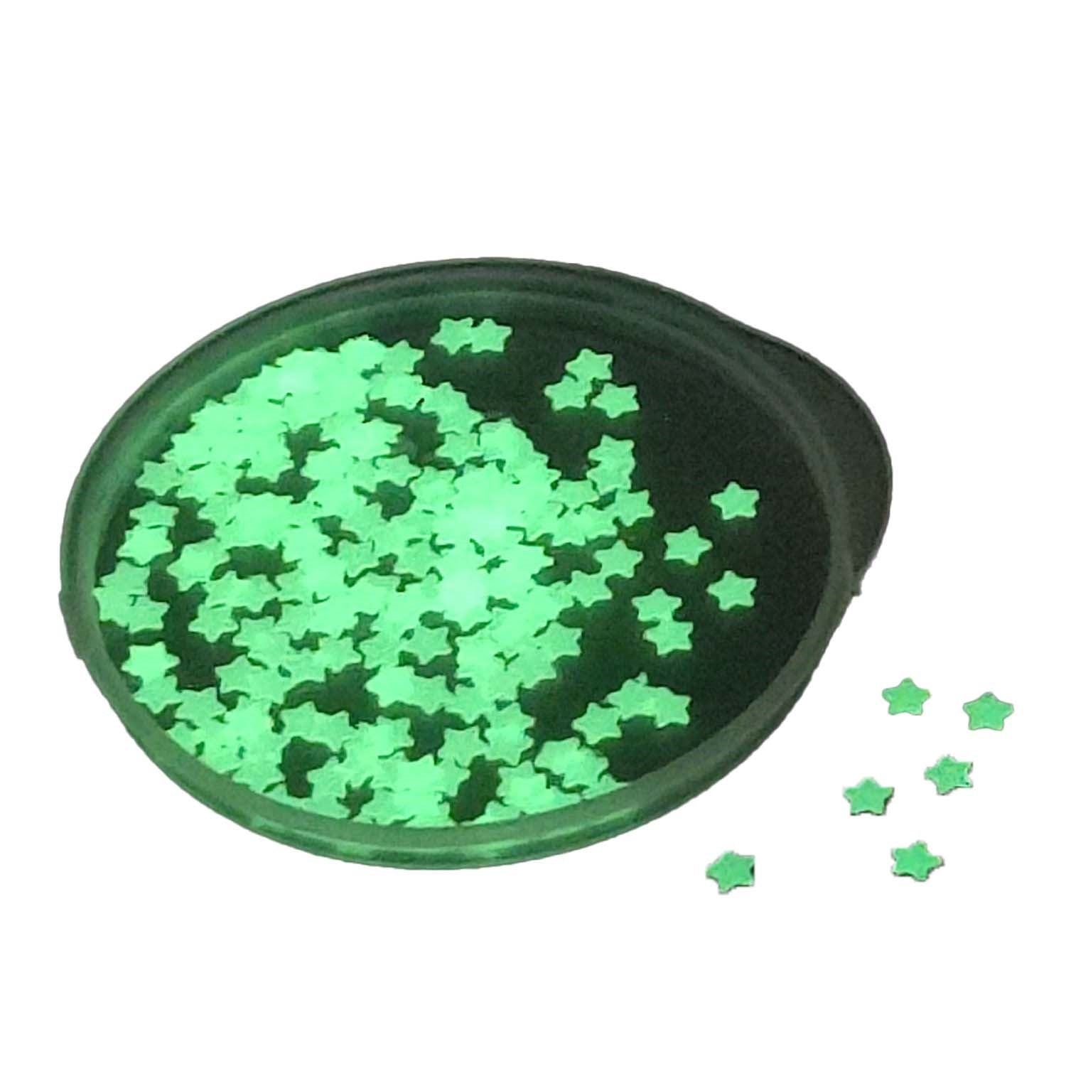 Glow In the Dark Sequins (2 Grams, 1400+ Pieces) Star Decorative Radium Fluorescent Pailletes For DIY Crafts Garments Nails [ac-sewsupp-00008-m1]