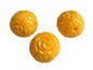Carved Synthetic Beads For Jewellery Making 16mm Round Yellow (Pack Of 5 Pieces) (#Ot14)