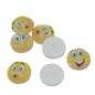 Wooden Smiley Buttons For Craft Scrapbooking Sewing 25mm Round Multi-Color (Pack of 10 pieces) [jefs-bttns-00112-m1]