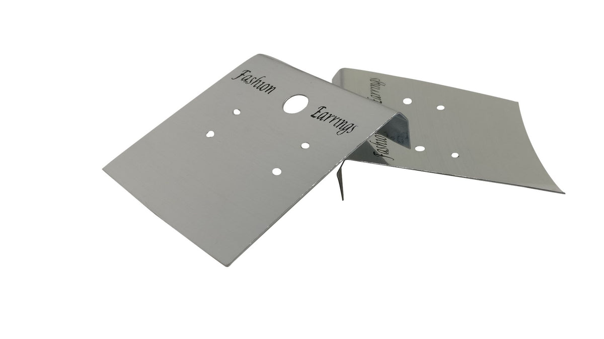 Plastic Earring Display Card Strips 1.5inch (3.8CM) Rectangle Silver Color (Pack of 20 pieces) [jefs-dispcrdtool-00001-m2]