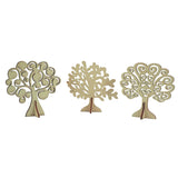 3 Inch Wooden Earring Jewellery Random Assorted Shape Display Stand (1 Piece) Natural Wood Color [jefs-dispcrdtool-00003-m1]