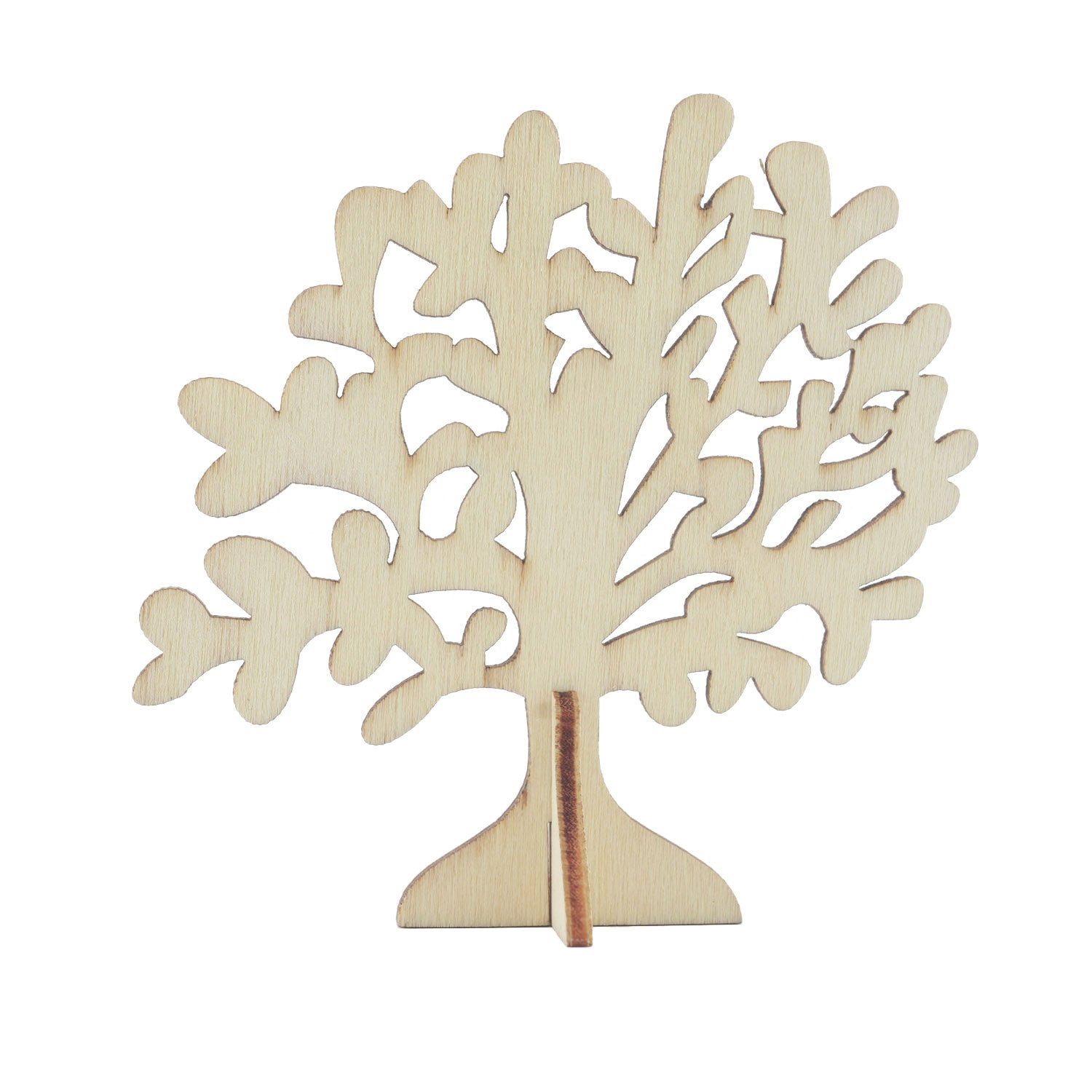 3 Inch Wooden Earring Jewellery Random Assorted Shape Display Stand (1 Piece) Natural Wood Color [jefs-dispcrdtool-00003-m1]