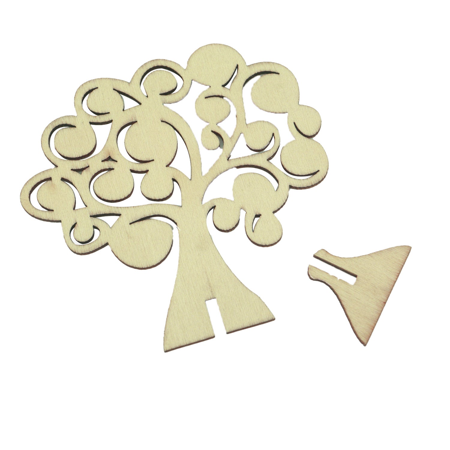 3 Inch Wooden Earring Jewellery Random Assorted Shape Display Stand (1 Piece) Natural Wood Color [jefs-dispcrdtool-00003-m1]