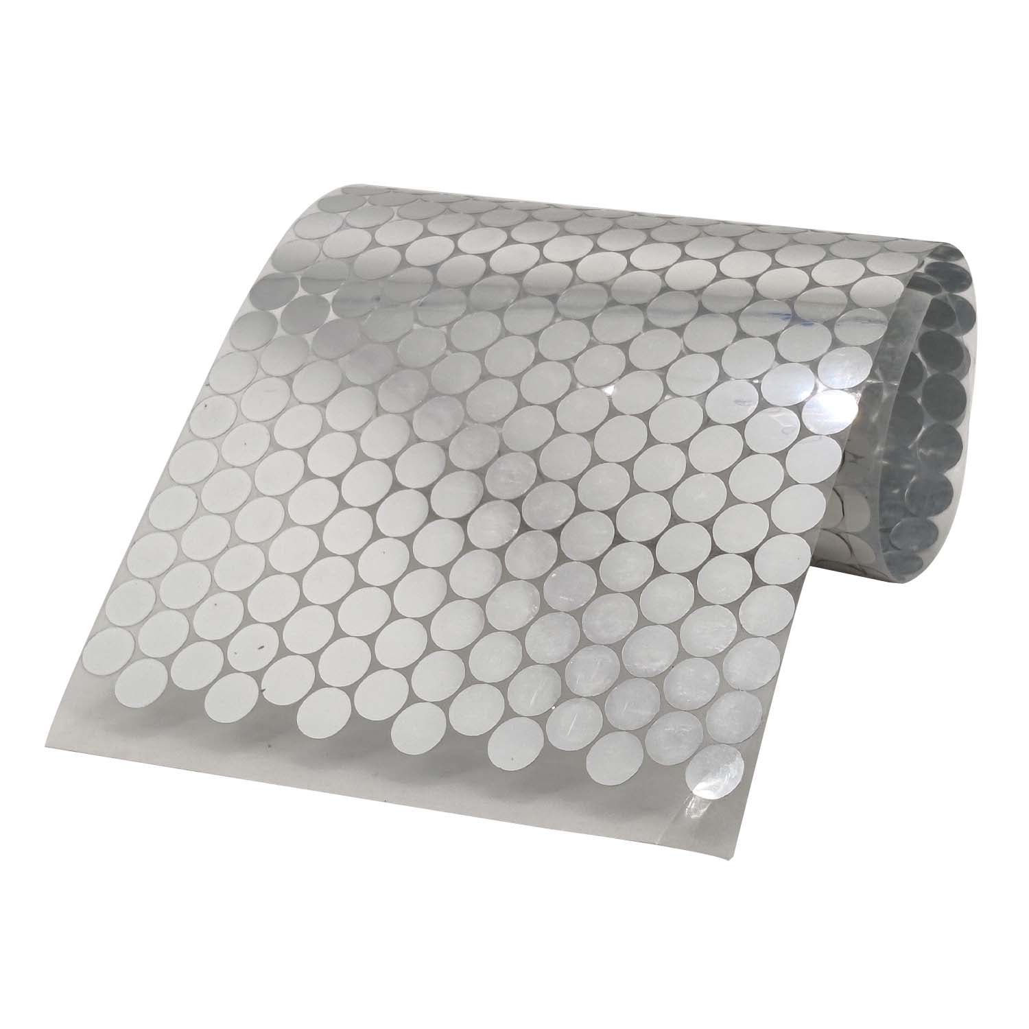Plastic Foil Stickers (5 Shapes x 2 Sizes Each, 2200+ Pieces Total, Size Range 5-14 MM) Silver Color For Packing Coding Identification Markers [jefs-dispcrdtool-00005-mix2]