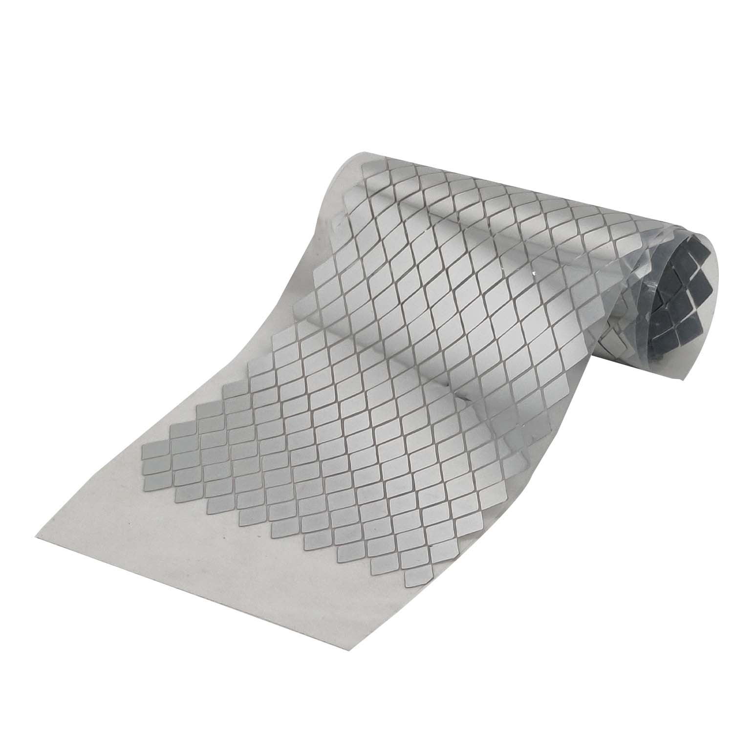 Plastic Foil Stickers 12x8 MM Rhombus (1 Sheet, 600+ Pieces) Silver Color For Packing Coding Identification Markers [jefs-dispcrdtool-00005-m6]