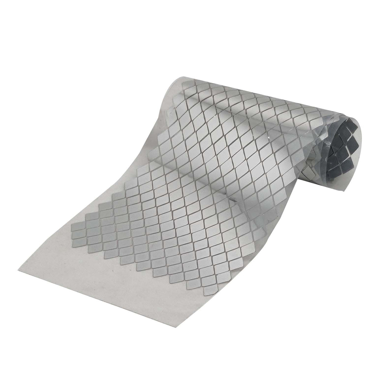 Plastic Foil Stickers 12x8 MM Rhombus (1 Sheet, 600+ Pieces) Silver Color For Packing Coding Identification Markers [jefs-dispcrdtool-00005-m6]