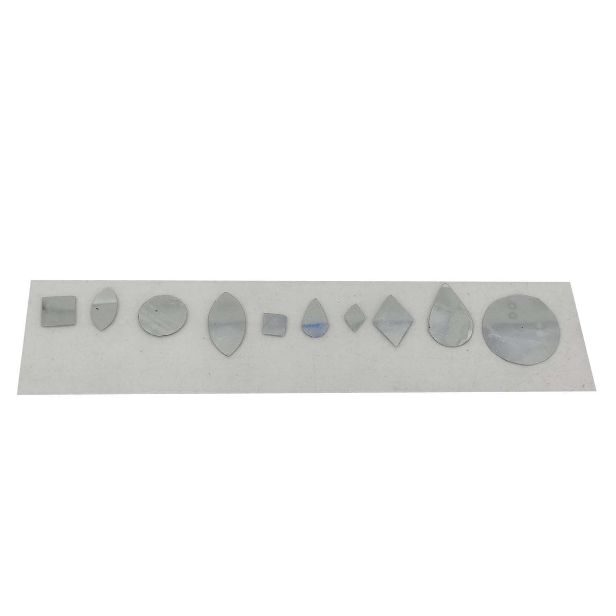 Plastic Foil Stickers (5 Shapes x 2 Sizes Each, 2200+ Pieces Total, Size Range 5-14 MM) Silver Color For Packing Coding Identification Markers [jefs-dispcrdtool-00005-mix2]