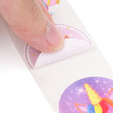 Paper Stickers 1 Inch / 2.5 CM (1 Roll, 500 Stickers) Unicorn Theme Round Multicolor Gift Packing Tags [jefs-dispcrdtool-00007-m12]