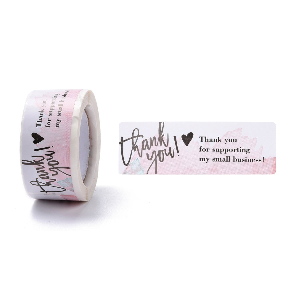 Paper Stickers 2.25x1.1 Inch / 6x2.9 CM (1 Roll, 120 Stickers) Thank You For Supporting My Small Business Printed Rectangle Gift Packing Tags [jefs-dispcrdtool-00007-m21]