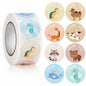 Paper Stickers 1 Inch / 2.5 CM (1 Roll, 500 Stickers) Thank You With Animal Theme Round Multicolor Gift Packing Tags [jefs-dispcrdtool-00007-m23]