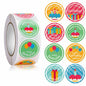Paper Stickers 1 Inch / 2.5 CM (1 Roll, 500 Stickers) Birthday And Wishes Theme Round Multicolor Gift Packing Tags [jefs-dispcrdtool-00007-m26]