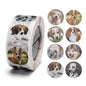 Paper Stickers 1 Inch / 2.5 CM (1 Roll, 500 Stickers) Pet Dog Puppy Theme Round Multicolor Gift Packing Tags [jefs-dispcrdtool-00007-m2]