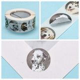 Paper Stickers 1 Inch / 2.5 CM (1 Roll, 500 Stickers) Pet Dog Puppy Theme Round Multicolor Gift Packing Tags [jefs-dispcrdtool-00007-m2]