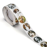 Paper Stickers 1 Inch / 2.5 CM (1 Roll, 500 Stickers) Pet Dog Puppy Theme Round Multicolor Gift Packing Tags [jefs-dispcrdtool-00007-m2]