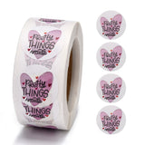 Paper Stickers 1 Inch / 2.5 CM (1 Roll, 500 Stickers) Pretty Things Printed Round Multicolor Gift Packing Tags [jefs-dispcrdtool-00007-m5]