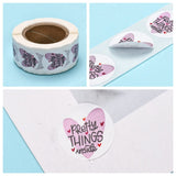 Paper Stickers 1 Inch / 2.5 CM (1 Roll, 500 Stickers) Pretty Things Printed Round Multicolor Gift Packing Tags [jefs-dispcrdtool-00007-m5]