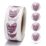 Paper Stickers 1 Inch / 2.5 CM (1 Roll, 500 Stickers) Pretty Things Printed Round Multicolor Gift Packing Tags [jefs-dispcrdtool-00007-m5]