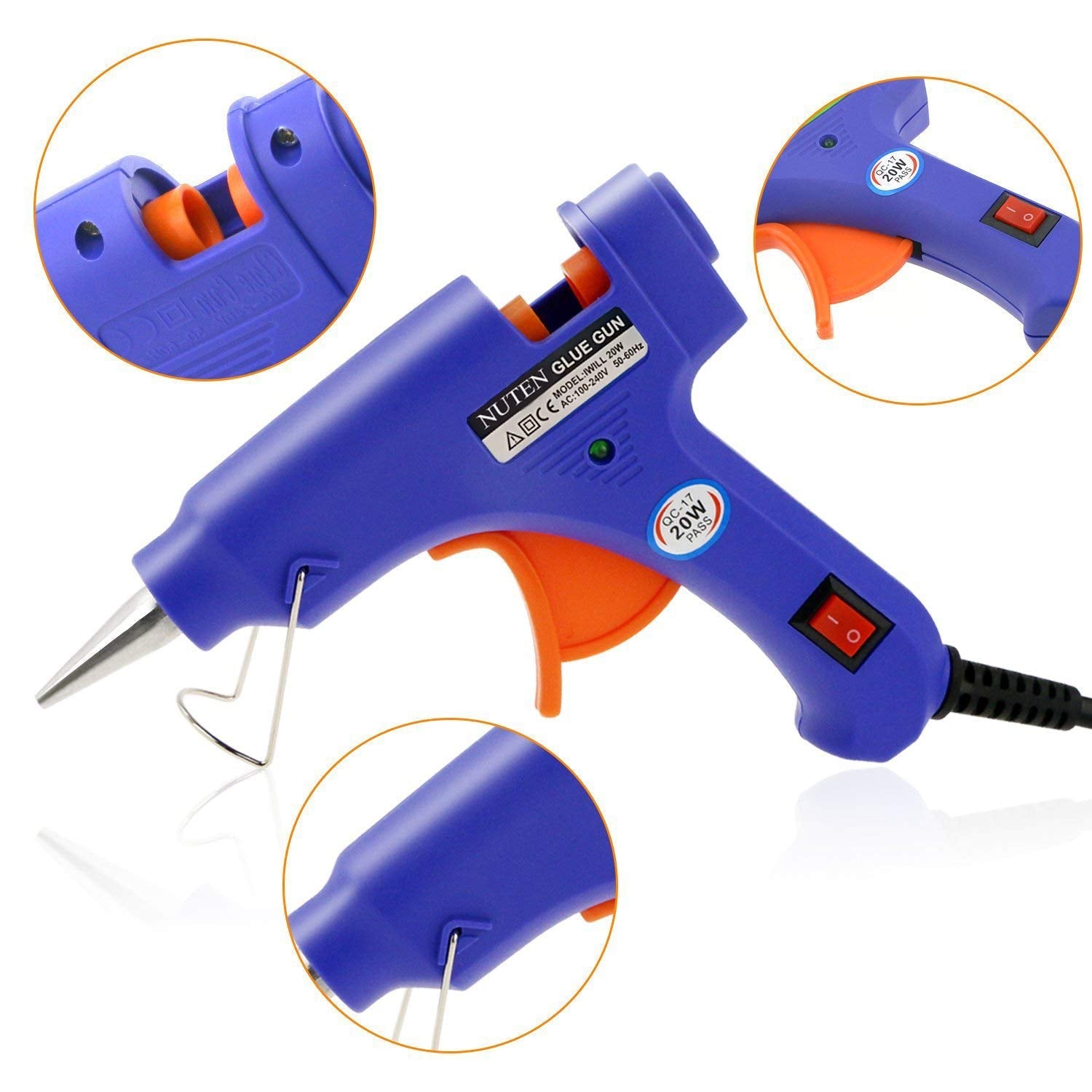 Glue Gun 20 Watt (1 Gun + 1 Piece Stick Of Size 7 MM And Length 8 Inch) For Hot Melt Adhesive DIY Crafts Heating Multipurpose [jefs-dispcrdtool-00038-combo1]