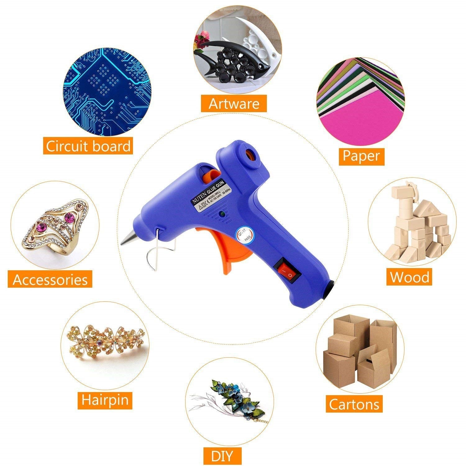 Glue Gun 40 Watt (1 Gun + 1 Piece Stick Of Size 11 MM And Length 8 Inch) For Hot Melt Adhesive DIY Crafts Heating Multipurpose [jefs-dispcrdtool-00038-combo2]