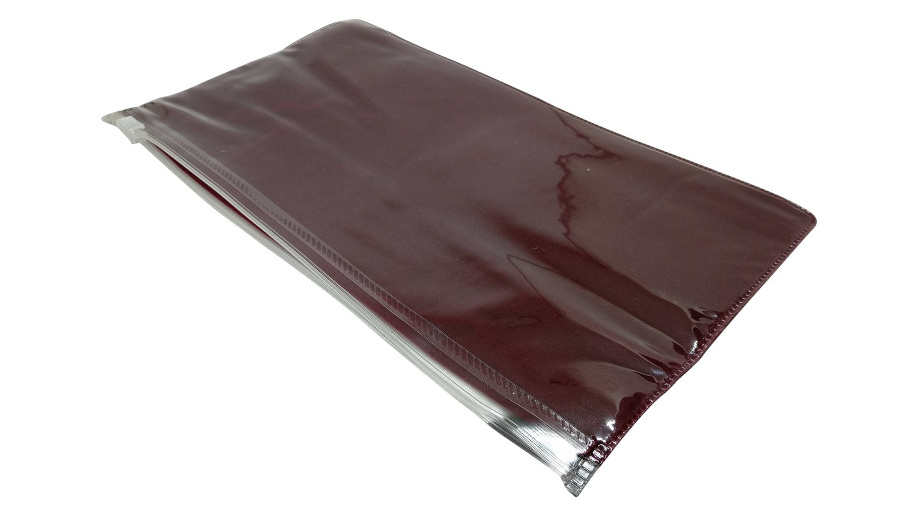 Jewel Display Packing Zip Pouch 20x10cm (8x4inch) Rectangle Maroon & Transparent (Pack of 5 pieces) [jefs-dispcrdtool-00052-m3]