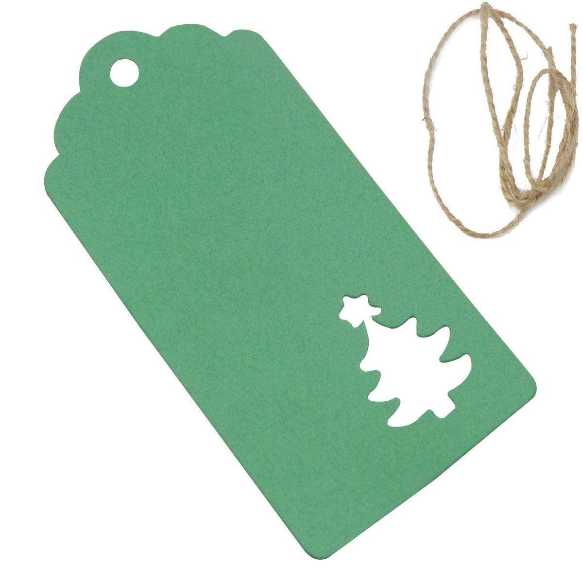 Paper Display Tags For Gifts Jewellery Bags Crafts Multi-Purpose With Cord 9x4.5cm Rectangle Christmas Tree [jefs-dispcrdtool-00188]