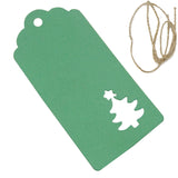 Paper Display Tags For Gifts Jewellery Bags Crafts Multi-Purpose With Cord 9x4.5cm Rectangle Christmas Tree [jefs-dispcrdtool-00188]