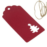 Paper Display Tags For Gifts Jewellery Bags Crafts Multi-Purpose With Cord 9x4.5cm Rectangle Christmas Tree [jefs-dispcrdtool-00188]