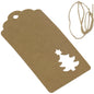 Paper Display Tags For Gifts Jewellery Bags Crafts Multi-Purpose With Cord 9x4.5cm Rectangle Christmas Tree