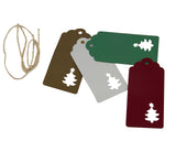 Paper Display Tags For Gifts Jewellery Bags Crafts Multi-Purpose With Cord 9x4.5cm Rectangle Christmas Tree [jefs-dispcrdtool-00188]