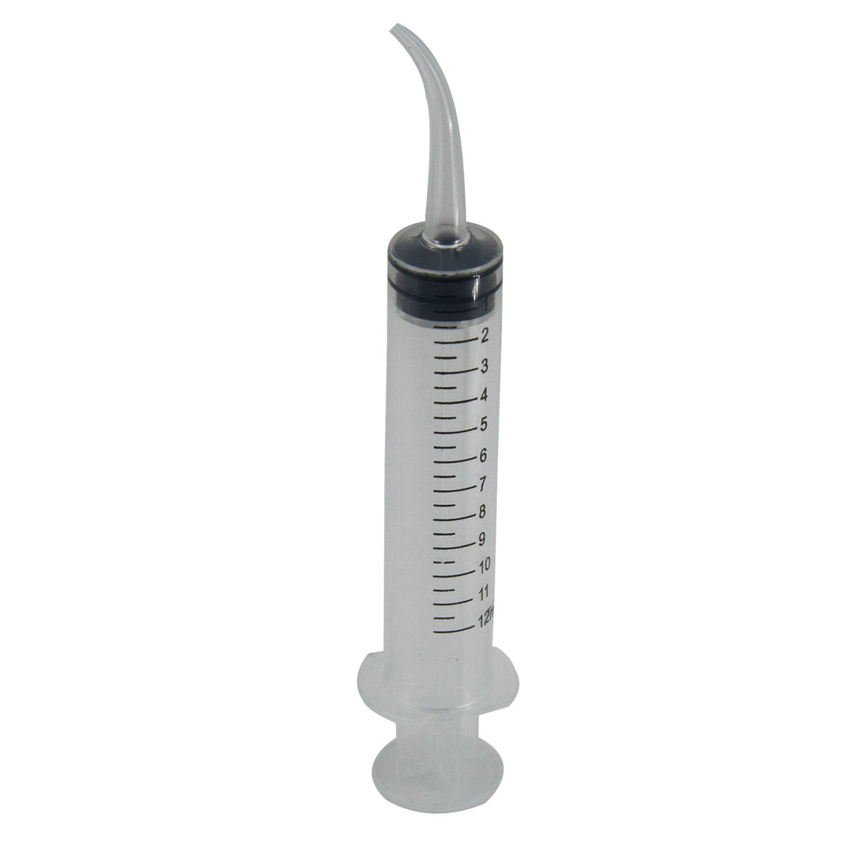 Disposable Plastic Syringes With Curved Tip Capacity:12 ML Without Needles For Pet Feeding Utility Purposes Dental Care 13x2x2xcm Cylinder Transparent Color (Sold as 1 piece) [jefs-dispcrdtool-00206-m1]