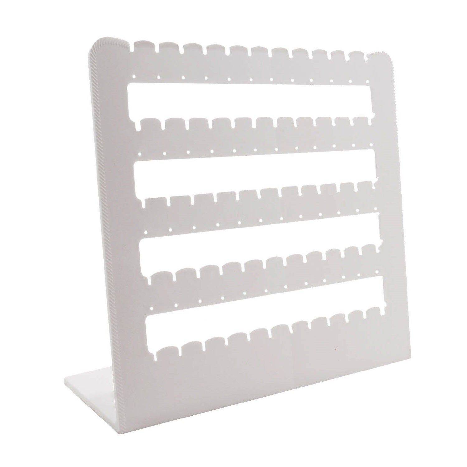 Acrylic Earring Display Stand For 30 Pairs (24 + 6 Pairs) 9 Inch Rectangle [White] (Sold as 1 piece) [jefs-dispcrdtool-00215-m2]