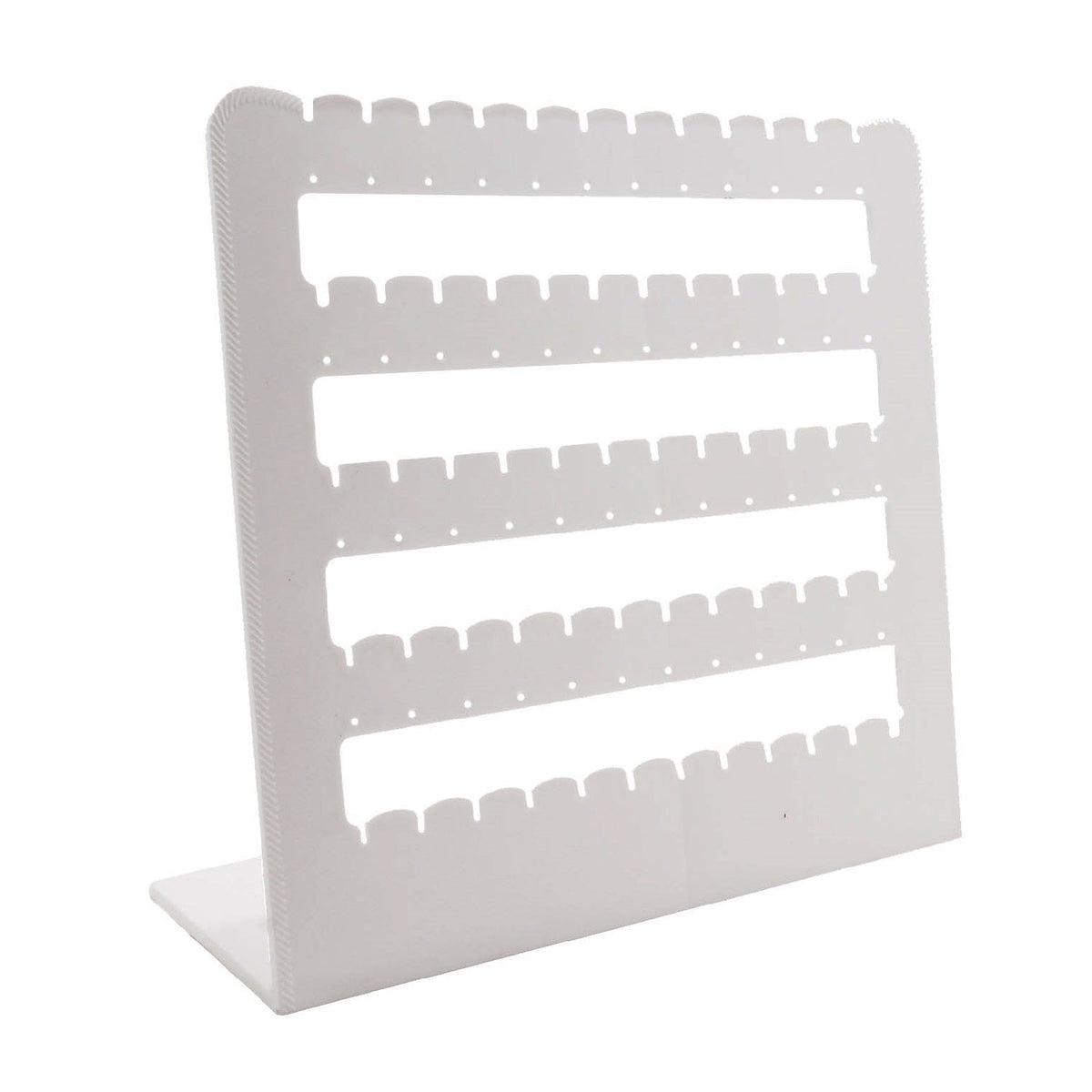 Acrylic Earring Display Stand For 30 Pairs (24 + 6 Pairs) 9 Inch Rectangle [White] (Sold as 1 piece) [jefs-dispcrdtool-00215-m2]
