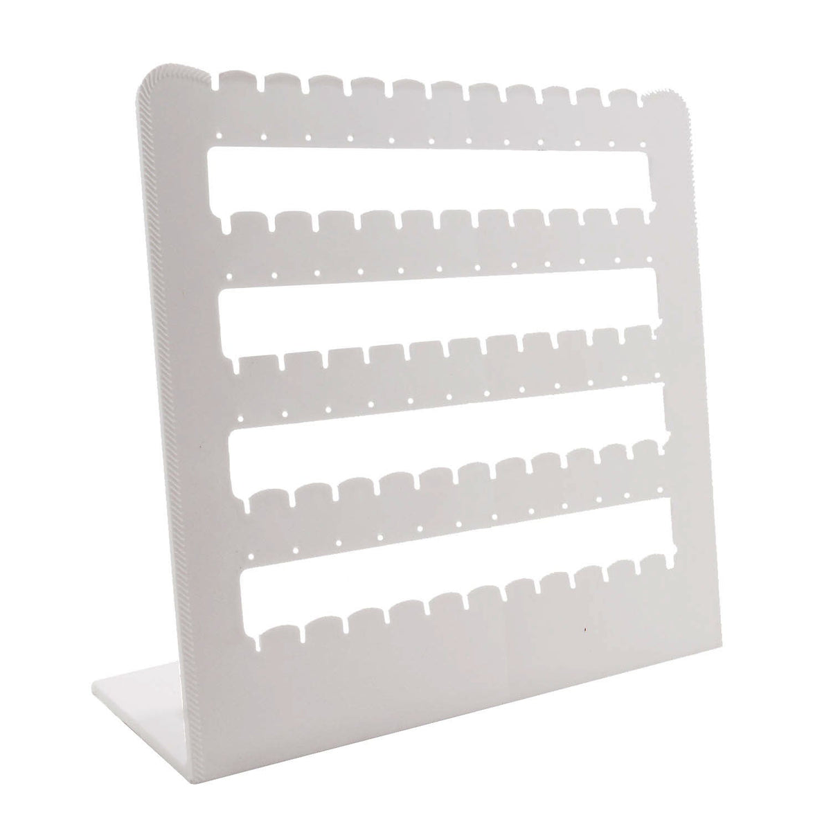 Acrylic Earring Display Stand For 30 Pairs (24 + 6 Pairs) 11 Inch Rectangle [White] (Sold as 1 piece) [jefs-dispcrdtool-00215-m4]