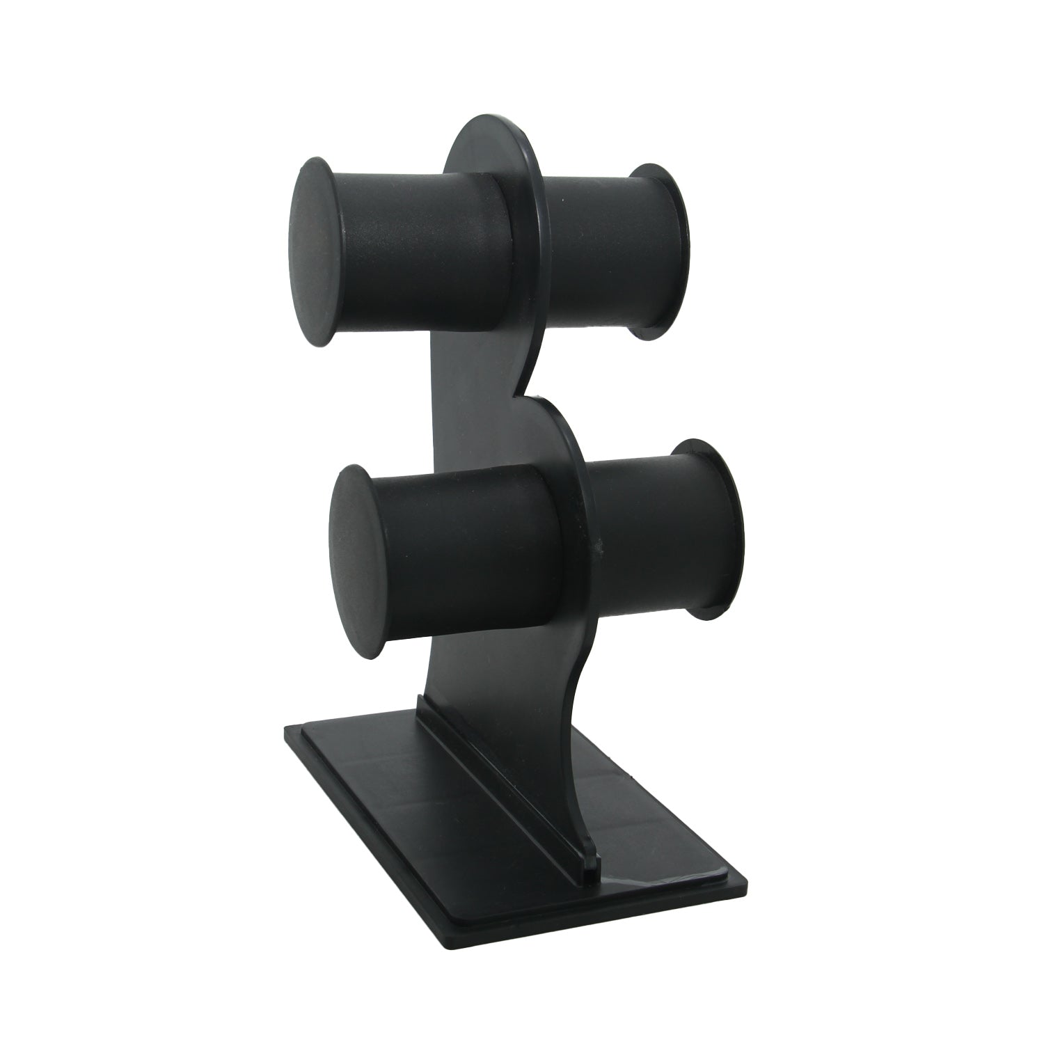 Acrylic Bangle Display Stand (1 Piece) Roll Black 2 Layers 7x5x2 Inch [jefs-dispcrdtool-00221-black-m3]