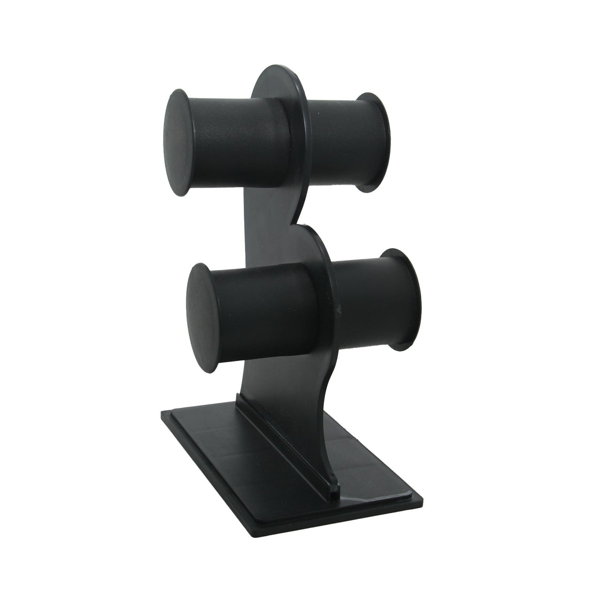 Acrylic Bangle Display Stand (1 Piece) Roll Black 2 Layers 7x5x2 Inch [jefs-dispcrdtool-00221-black-m3]