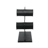 Acrylic Bangle Display Stand (1 Piece) Roll Black 2 Layers 7x5x2 Inch [jefs-dispcrdtool-00221-black-m3]