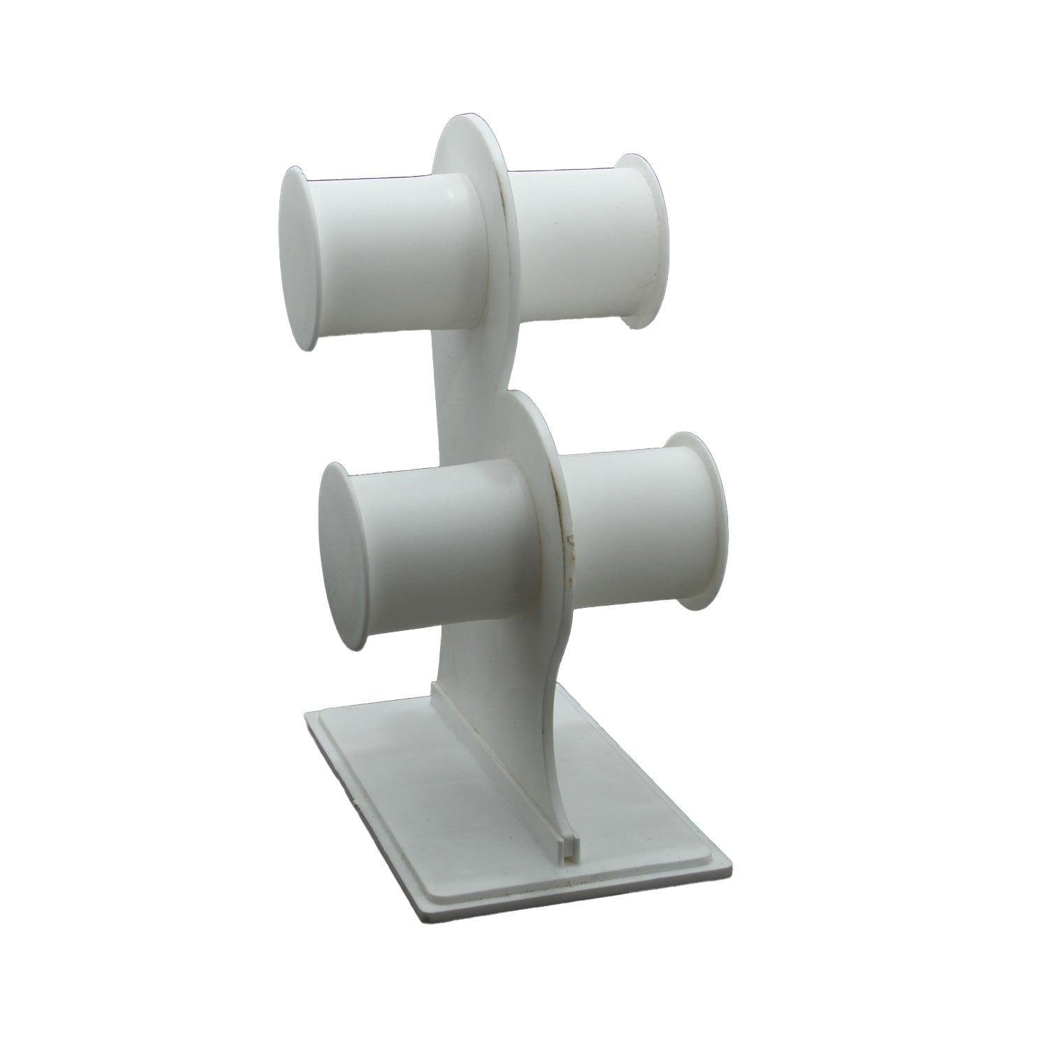 Acrylic Bangle Display Stand (1 Piece) Roll White 2 Layers 7x5x2 Inch [jefs-dispcrdtool-00221-white-m3]
