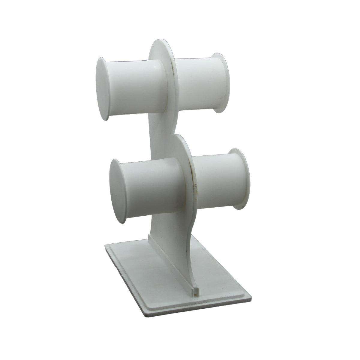Acrylic Bangle Display Stand (1 Piece) Roll White 2 Layers 7x5x2 Inch [jefs-dispcrdtool-00221-white-m3]