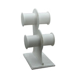 Acrylic Bangle Display Stand (1 Piece) Roll White 2 Layers 7x5x2 Inch [jefs-dispcrdtool-00221-white-m3]