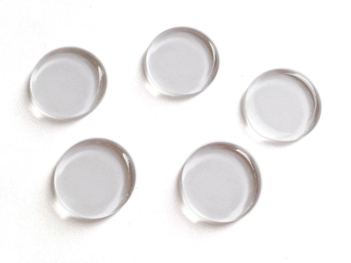 Glass Embellishments Cabochons 25x5mm Flat Round Transparent Color (Pack of 4 pieces) [jefs-embelshcabo-00001-m5]