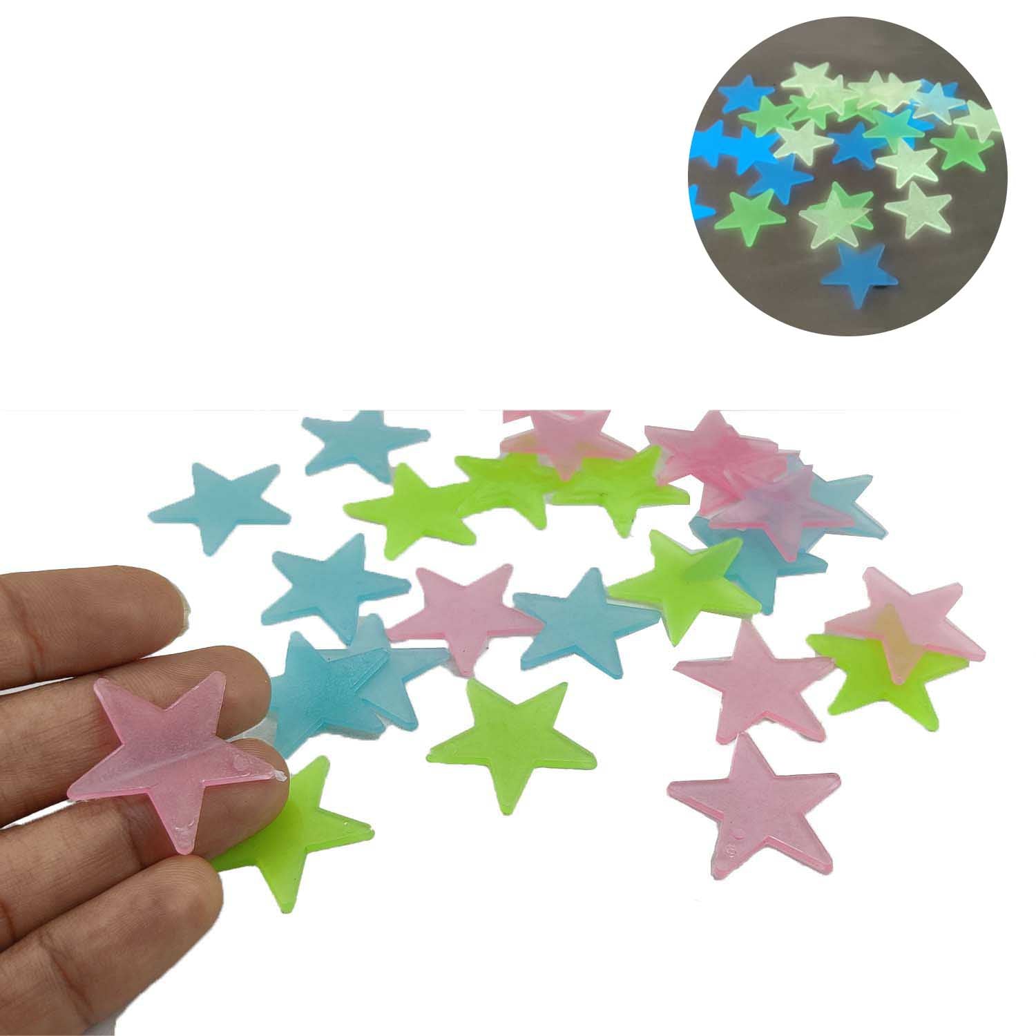 Acrylic Glow In the Dark Stars (25 Pieces) 3.5 CM Mixed Colors For Decoration Crafts